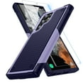 thumbnail image 1 of Dteck Screen Protector Case for Samsung Galaxy S24 Ultra,Shockproof Heavy Duty Dual Layer Protective Hard PC Textured Back & Soft Bumper Cell Phone Cover,Lightpurple, 1 of 8