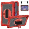 thumbnail image 1 of Dteck Screen Protector Case for Samsung Galaxy Tab A9 8.7-inch (SM-X110/X115/X117),Heavy Duty Rotating Stand Rugged Rubber Case Shockproof PC Cover with Adjustable Hand/Shoulder Strap,Black+Red, 1 of 7