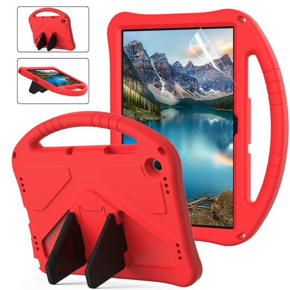 Dteck with Screen Protector Case for Samsung Galaxy Tab A9 Plus 11-inch X210 X215 X216 X218, Kids Friendly EVA Boy Girl Shockproof Kickstand Case Back Cover for Galaxy Tab A9+,Red