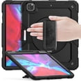 thumbnail image 1 of Dteck Screen Protector Case for iPad Pro 5th Generation 12.9-inch 2021,Shockproof Rubber Armor 3-Layer Protection Case Hybrid Stand Cover with Adjustable Shoulder/Hand Strap,Black, 1 of 7