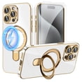 thumbnail image 1 of Dteck Screen Protector Case for iPhone 15 Pro Max,Magnetic Plating TPU Case Lens Camera Protector Mag-Safe Invisible Stand Shockproof Back Cover,White, 1 of 9