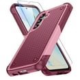 thumbnail image 1 of Dteck Screen Protector for Samsung Galaxy S24,Shockproof Heavy Duty Dual Layer Protective Hard PC Textured Back & Soft Bumper Cell Phone Cover,Rose, 1 of 7