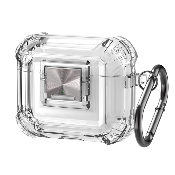 Dteck Secure Lock Case for AirPods Pro 2nd Generation (2022) Case, Transparent Protective Case with Keychain (Anti-Drop Lock),Clear