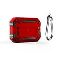 thumbnail image 1 of Dteck Shockproof Case for AirPods Pro, Compatible Wireless Charging, Hybrid Rugged Full Body Hard Shell Case with Metal Keychain, Front LED Visible, Red, 1 of 7