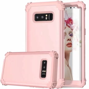 Dteck Shockproof Case Compatible with Samsung Galaxy Note 8, Heavy Duty Full body Protection 3 Layer Hybrid Rugged Protective Cover For Samsung Galaxy Note 8 (No Built-in Screen Protector), Rose Gold