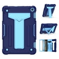 thumbnail image 1 of Dteck Shockproof Case For Kindle Fire HD 8 / HD8 Plus (10th Generation, 2020), Heavy Duty Rugged Hybrid Case High Impact Kickstand Protective Cover (no built-in screen protector), Navy + Blue, 1 of 5