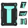 thumbnail image 1 of Dteck Shockproof Case For Kindle Fire HD 8 / HD8 Plus (10th Generation, 2020), Heavy Duty Rugged Hybrid Case High Impact Kickstand Protective Cover (no built-in screen protector), Black + Mint, 1 of 5