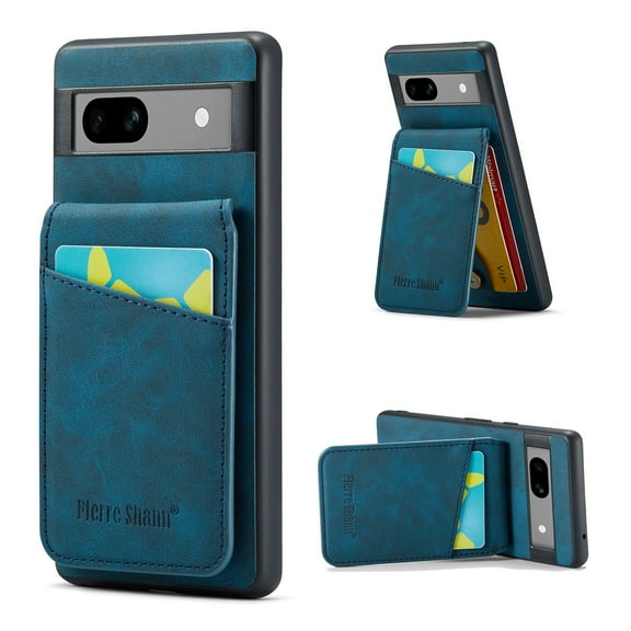 Dteck Shockproof Case for Google Pixel 8A Wallet Case with Card Holder, Flip Stand Wallet Case Compatible with Women Men with RFID Blocking Slim Durable Leather Flip Wallet Phone Case,Blue