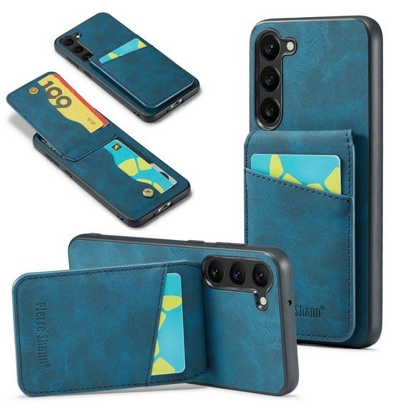 Dteck Shockproof Case for Samsung Galaxy S23 FE 2023, Magnetic Wallet Card Holder Flip Stand Wallet Case Compatible with Women Men with RFID Blocking Slim Durable Leather Flip Wallet Phone Case,Blue