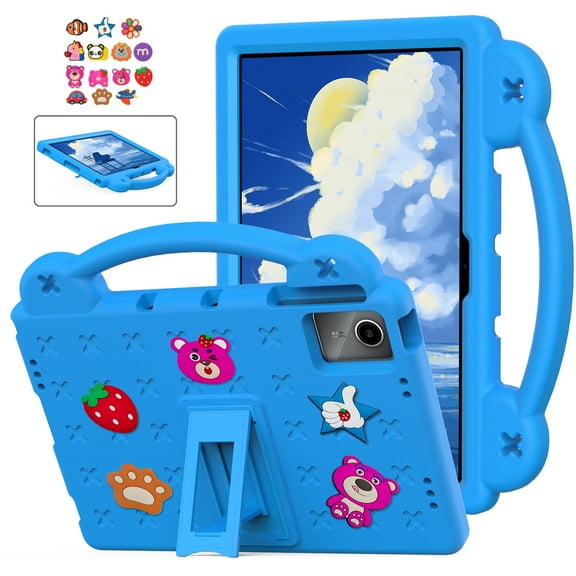 Dteck Shockproof Case for Walmart Onn 11 Tablet Pro (2023 Model 100110027), Shockproof Kids Protective Case with Kickstand for Onn 11" Tablet Pro with DIY Accessories,Blue