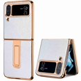 thumbnail image 1 of Dteck Shockproof Phone Case for Samsung Galaxy Z Flip 4 5G Military Grade Protection Heavy Duty Bumper Slim Hard Rugged Built-in Kickstand Protective Cover,White, 1 of 6