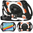 thumbnail image 1 of Dteck Shoulder Strap Case for Apple iPad 8th Generation 10.2" (2020),360° Rotating Hand Strap Kids Friendly Shockproof Cute Rubber Kickstand iPad 7th Gen 10.2" 2019 Protector Cover,Black+Orange, 1 of 6