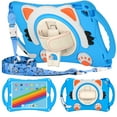 thumbnail image 1 of Dteck Shoulder Strap Case for Apple iPad 8th Generation 10.2" (2020),360° Rotating Hand Strap Kids Friendly Shockproof Cute Rubber Kickstand iPad 7th Gen 10.2" 2019 Protector Cover,Lightblue, 1 of 6