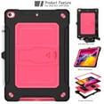 thumbnail image 1 of Dteck with Shoulder Strap Case for Apple iPad 8th Generation (2020 Released) 10.2-inch,Shockproof Armor Rubber Hybrid Hard iPad 10.2" 7th Gen 2019 Protective Shell Back Kickstand Cover,Black+Rose, 1 of 6
