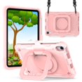 thumbnail image 1 of Dteck Shoulder Strap Case for Apple iPad mini 6th Generation 2021 8.3-inch,Shockproof Rubber Heavy Duty Hybrid Kids Friendly Protective Drop-Proof Protection Handle Kickstand Cover,Rosegold, 1 of 7