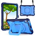 thumbnail image 1 of Dteck Shoulder Strap Case for Apple iPad mini 6th Generation 2021 8.3-inch,Shockproof Rubber Heavy Duty Hybrid Kids Friendly Protective Drop-Proof Protection Handle Kickstand Cover,Blue+Navy, 1 of 7