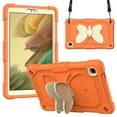 thumbnail image 1 of Dteck with Shoulder Strap Case for Samsung Galaxy Tab A7 Lite 8.7-inch SM-T220 T225 (2021),Shockproof Rugged Rubber 3-Layers Protection Butterfly Case Kids Friendly Kickstand Cover,Beige+Orange, 1 of 8