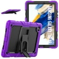 thumbnail image 1 of Dteck with Shoulder Strap Case for Samsung Galaxy Tab A8 10.5-inch X200 X205 X207,Shockproof Rugged Rubber 3-Layers Protection Armor Case Hybrid Hard Kickstand Cover,Purple, 1 of 7