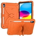 thumbnail image 1 of Dteck Shoulder Strap Case for iPad 10th Generation 10.9 inch 2022,iPad 11-inch (A16) 2025 Heavy Duty Rubber Case Butterfly Wings Kickstand with Pencil Holder Kids Girls Shockoroof Cover,Orange, 1 of 7