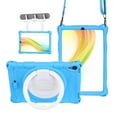 thumbnail image 1 of Dteck Silicone Case for iPad mini 7 (A17 Pro) 2024 / mini 6th Gen 2021, 360 Rotating Hand Grip Stand Lightweight Shock Proof Protective Cover with Shoulder Strap for iPad mini 8.3",Light Blue, 1 of 2