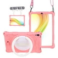 thumbnail image 1 of Dteck Silicone Case for iPad mini 7 (A17 Pro) 2024 / mini 6th Gen 2021, 360 Rotating Hand Grip Stand Lightweight Shock Proof Protective Cover with Shoulder Strap for iPad mini 8.3",Pink, 1 of 2