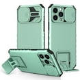thumbnail image 1 of Dteck Slide Lens Protector Case for iPhone 16 Pro, Slim Fit Thin Polycarbonate Protective Shockproof Hard Rugged Military Grade Protective Foldable Kickstand Cover,Mint, 1 of 11
