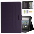 thumbnail image 1 of Dteck Slim Case For ALL-NEW Kindle Fire HD 8 and HD 8 Plus (10th Generation, 2020 Release), Slim Fit PU Leather Folio Flip Case Multi-angle Standing Cover Auto Wake Sleep, Deep Purple, 1 of 6