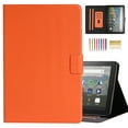 thumbnail image 1 of Dteck Slim Case For ALL-NEW Kindle Fire HD 8 and HD 8 Plus (10th Generation, 2020 Release), Slim Fit PU Leather Folio Flip Case Multi-angle Standing Cover Auto Wake Sleep, Orange, 1 of 6