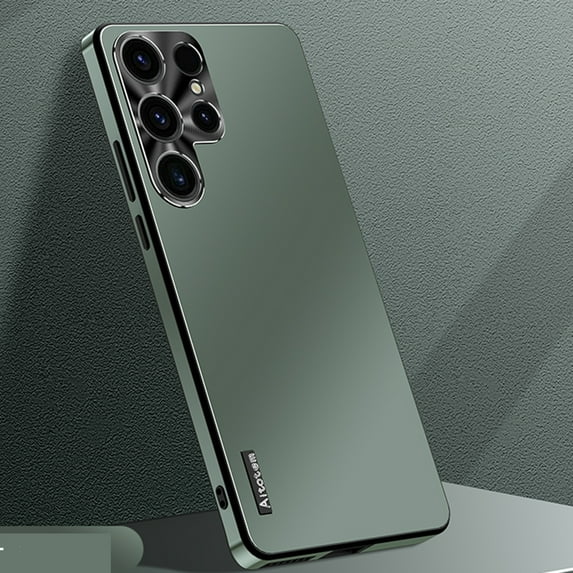 Dteck Slim Case for Samsung Galaxy S23 Ultra, Ultra Lightweight Glossy Military Grade Phone Case with Reinforced Metal Camera Protector S23 Ultra Cover 6.8 Inch, Deep Green