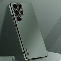 Dteck Slim Case for Samsung Galaxy S24 Ultra, Ultra Lightweight Glossy Military Grade Phone Case with Reinforced Metal Camera Protector S24 Ultra Cover 6.8 Inch, Deep Green