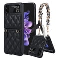 thumbnail image 1 of Dteck Slim Case for Samsung Galaxy Z Flip 3 with Wrist Strap Bracelet Silk Scarf for Women Girls, Anti-Fall Shockproof Protective Cover for Galaxy Z Flip3 5G,Black, 1 of 6