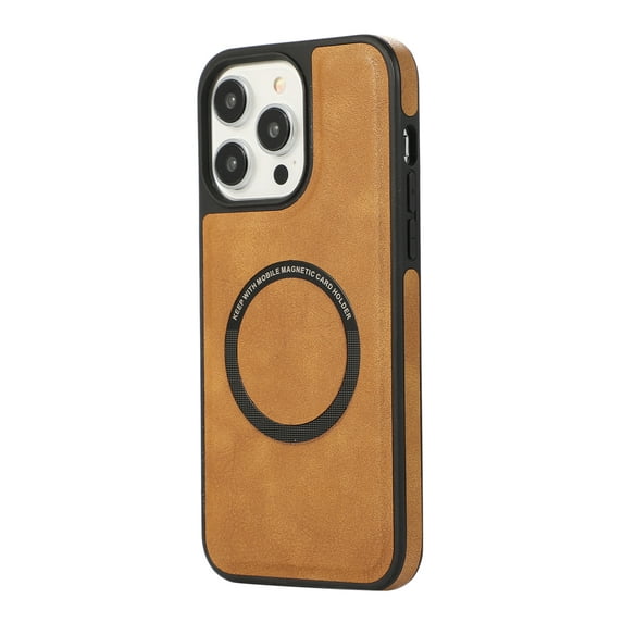 Dteck Slim Case for iPhone 12 Pro Max, Compatible with MagSafe, Stylish Matte PU Leather Magnetic Phone Case Cover for iPhone 12 Pro Max,Brown