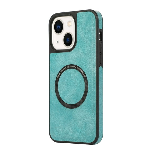 Dteck Slim Case for iPhone 13, Compatible with MagSafe, Stylish Matte PU Leather Magnetic Phone Case Cover for iPhone 13,Green