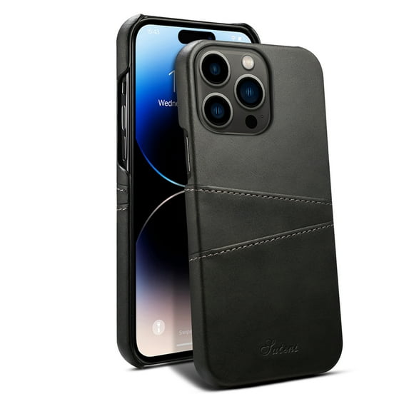 Dteck Slim Case for iPhone 14 Plus, iPhone 14 Plus Wallet Back Case with Card Holder, Shockproof Hard Protective Phone Cover,Black