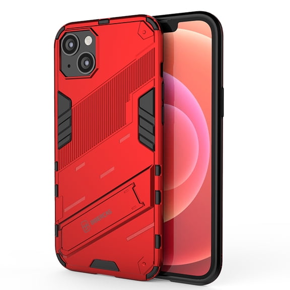 Dteck Slim Case for iPhone 14 with Kickstand, Hybrid Shockproof Rugged Case Hard Cover with Invisible Stand for Apple iPhone 14 6.1 inch 2022, Red
