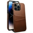 thumbnail image 1 of Dteck Slim Case for iPhone 15, iPhone 15 Wallet Back Case with Card Holder, Shockproof Hard Protective Phone Cover,Brown, 1 of 5
