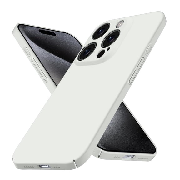 Dteck Slim Case for iPhone 16,Shockproof Matte PC Case Ultra-thin Back Phone Cover for iPhone 16,White