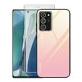 thumbnail image 1 of Dteck Slim Fit Case For Samsung Galaxy Note 20 5G / Note 20 with Tempered Glass Screen Protector, Lightweight Ultra Thin TPU Frame Case Glossy Colorful Glass Back Protective Cover, 12# Pink, 1 of 9