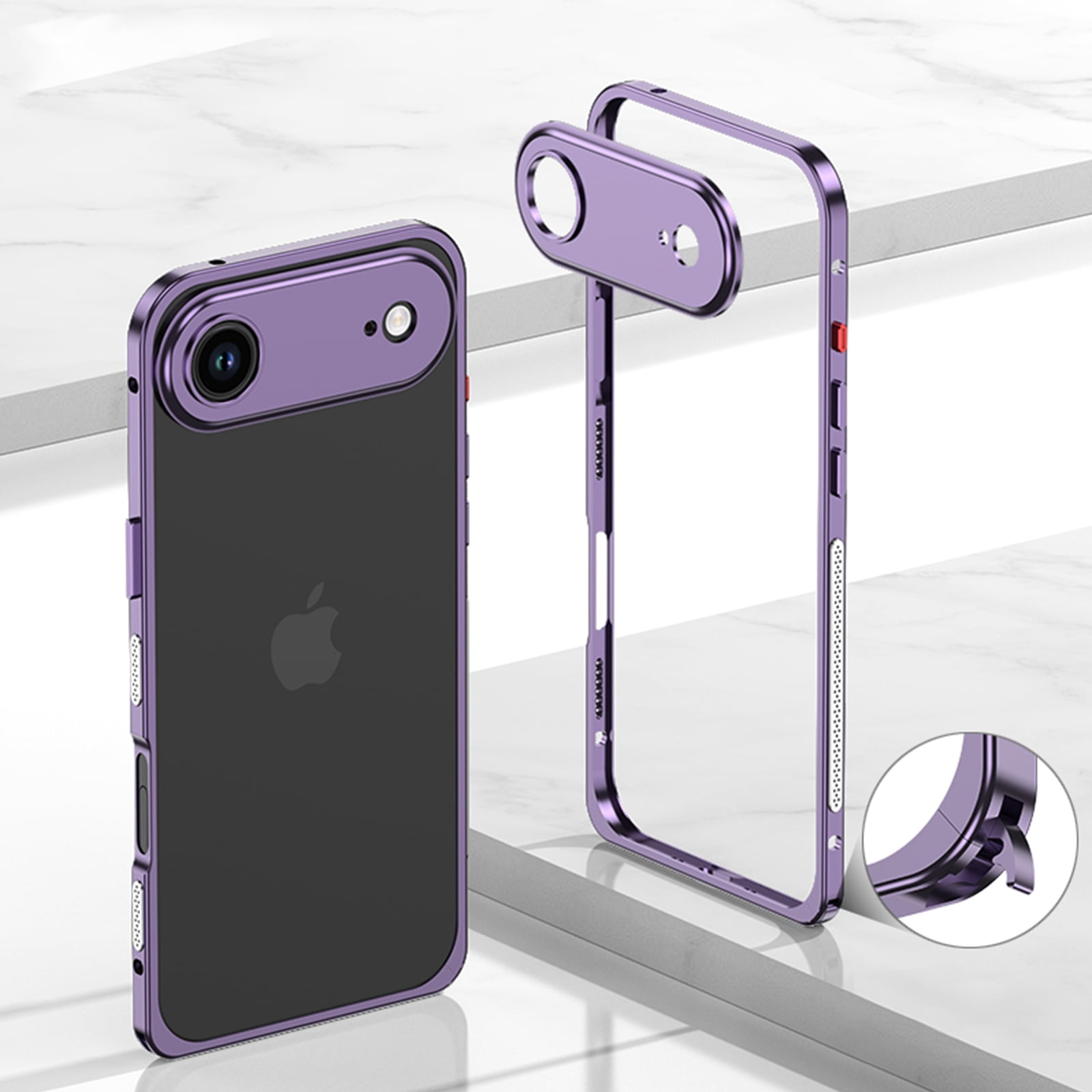 Dteck Slim Metal Bumper for iPhone Air, Aluminum Frame Protection