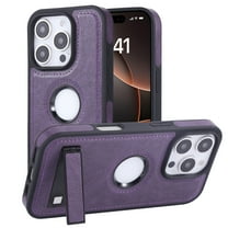 Dteck Slim PU Leather Case for iPhone 11 Pro, Shockproof Protective with Hidden Folding Kickstand Phone Cases with Built-in Invisible Stand Cover, Purple