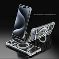 thumbnail image 1 of Dteck Slim for iPhone 15 Pro Max Case, Compatible with MagSafe, 360° Rotatable Kickstand Bezel Less Metal Slim Hard Ultra Thin for iPhone 15 Pro Max Case with Ring Holder Magntic Stand for Men,Gray, 1 of 7