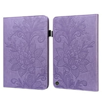 Dteck Smart Case for Amazon Fire HD 10 2021/HD10 Plus 2021 10.1-inch 11th Generation,Magnetic Card Wallet Flower Patterned Case Leather Kickstand Shockproof Folio Cover Automatic wake/sleep,Purple