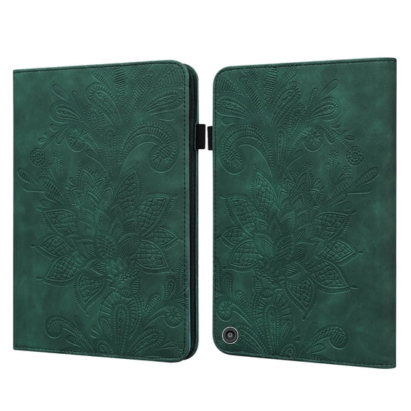 Dteck Smart Case for Amazon Fire HD 10 2021/HD10 Plus 2021 10.1-inch 11th Generation,Magnetic Card Wallet Flower Patterned Case Leather Kickstand Shockproof Folio Cover Automatic wake/sleep,Green