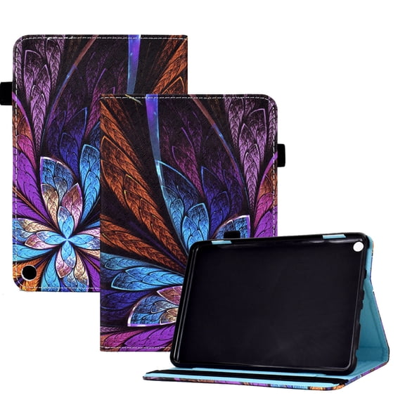 Dteck Smart Case for Amazon Fire HD 10 2021/HD10 Plus 2021 10.1-inch 11th Generation,Magnetic Card Wallet Patterned Case PU Leather Kickstand Shockproof Automatic wake/sleep Cover,Flower