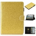 thumbnail image 1 of Dteck Smart Case for Amazon Kindle Fire HD 8 10th Generation HD8 Plus (2020 Released) 8-inch,Bling Glitter Magnetic Leather Card Holder Wallet Kickstand Automatic wake/sleep Cover,Gold, 1 of 5