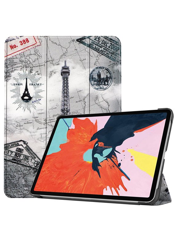 Dteck Smart Case for Apple iPad 10.9" Air 4th Gen (2020 Released),Slim Hard Back Shell Luxury Leather Automatic wake/sleep Kickstand Folio Protective Cover,Tower