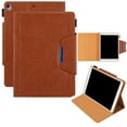 thumbnail image 1 of Dteck Smart Case for Apple iPad 9th Generation (2021) 10.2-inch,Magnetic PU Leather Card Holder Wallet Folio Case iPad 10.2" 8th/7th Gen Kickstand Automatic wake/sleep Cover,Brown, 1 of 5