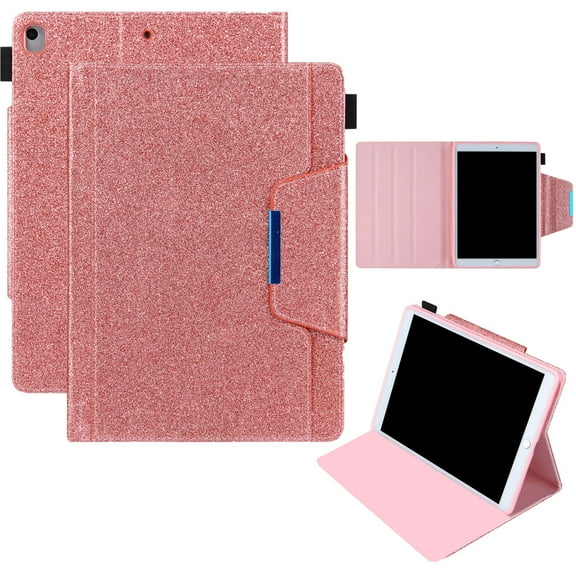 Dteck Smart Case for Apple iPad 9th Generation (2021) 10.2-inch,Magnetic PU Leather Card Holder Wallet Folio Case iPad 10.2" 8th/7th Gen Kickstand Automatic wake/sleep Cover,Rosegold