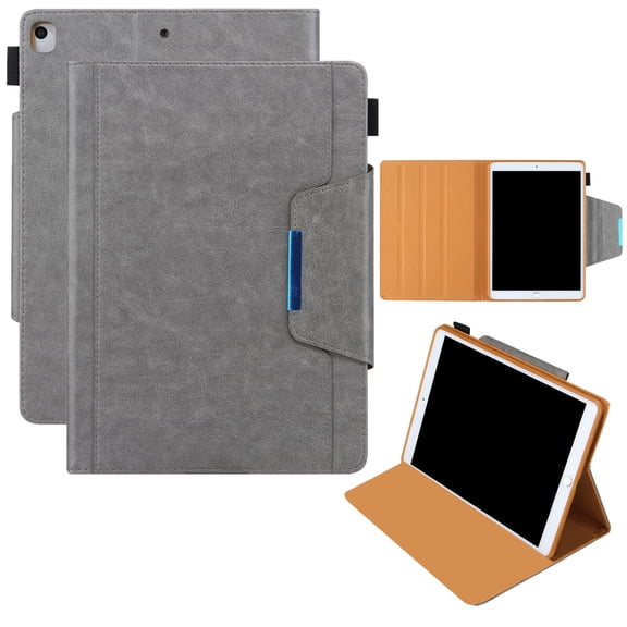 Dteck Smart Case for Apple iPad 9th Generation (2021) 10.2-inch,Magnetic PU Leather Card Holder Wallet Folio Case iPad 10.2" 8th/7th Gen Kickstand Automatic wake/sleep Cover,Gray