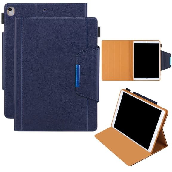 Dteck Smart Case for Apple iPad 9th Generation (2021) 10.2-inch,Magnetic PU Leather Card Holder Wallet Folio Case iPad 10.2" 8th/7th Gen Kickstand Automatic wake/sleep Cover,Darkblue